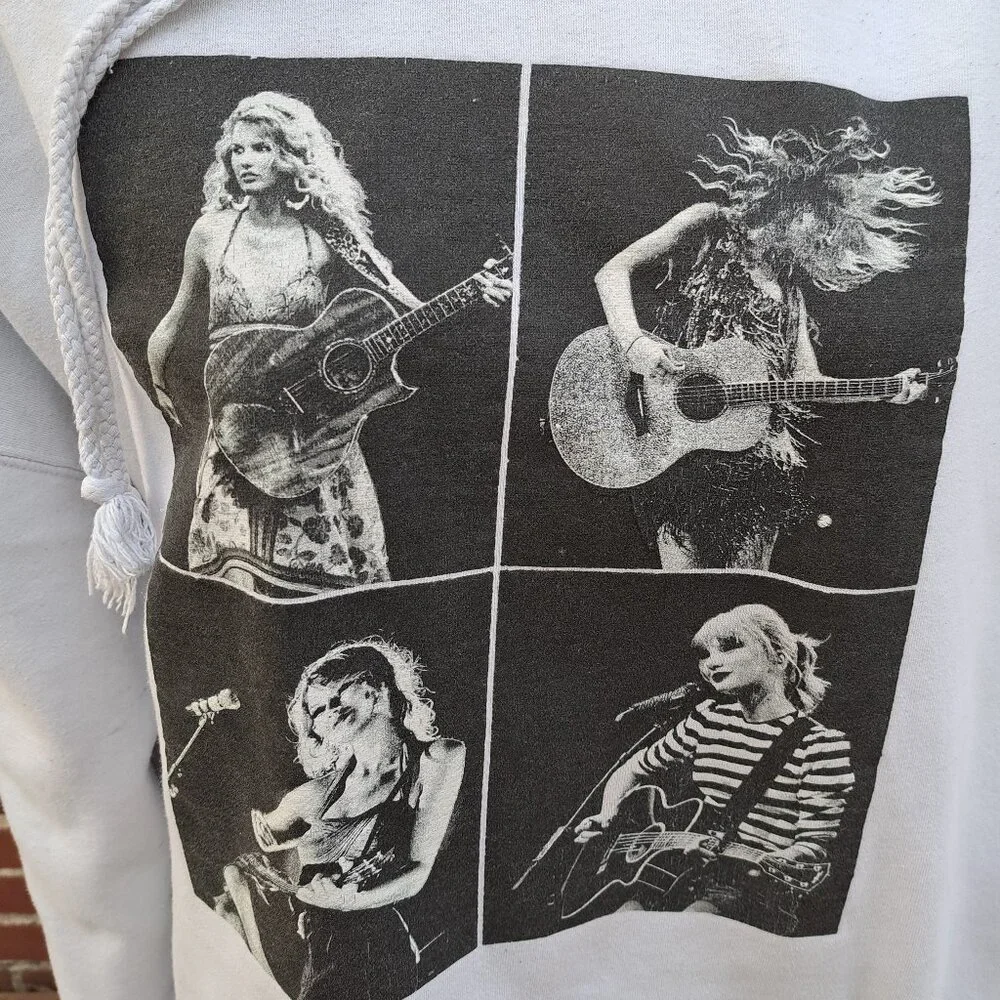 %Size 4XL Taylor Swift The Eras Tour White Collage Hoodie - Picture 3 of 9